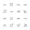 Planes- Flat Vector line Icons