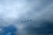 Planes fly in the sky