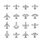 Planes icons in thin line style