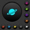 Planet dark push buttons with color icons