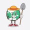 Planet Earth cartoon mascot character with hat and farmer tools