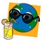 Planet Earth Drinking Lemonade