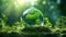 planet earth in a forest green energy and ecology concept