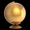 Planet Earth globe blank golden isolated on black background