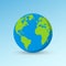Planet Earth icon. Realistic Earth globe earth illustration with world map