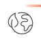 Planet Earth and leaf line vector icon