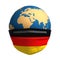 Planet Earth In Medical Mask And Flag Of Germany On White Background