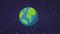 Planet earth moving in outer space icons