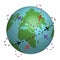 Planet earth plane trail. Travel vector icon. Infographic design. Vector illustration. EPS 10.