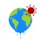 Planet Earth on quarantine 2020. Vector icon