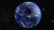 Planet Earth. The radiance of the cities of Australia, Asia, India and China. 3D rendering