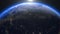 Planet earth from space. Beautiful sunrise world skyline. Planet earth rotating animation. Clip contains space, planet, galaxy, st