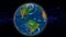 Planet earth from space. Realistic world globe spinning slowly animation.