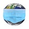 Planet Earth with surgical mask. Elements of this image were furnished by NASA.