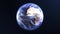 Planet Earth, view from space. 3d 4K animation of terrestrial globe