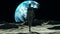 Planet Earth Viewed from the Moon Advanced Shape Shifting Alien Being Formed From Silver Spheres