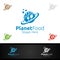 Planet Food Logo for Restaurant or Cafe
