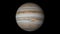 Planet jupiter in space background single