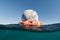 Planet with Lifebuoy In Ocean
