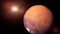 Planet Mars the beautiful Milky Way galaxy and the Sun 3d illustration, elements of this image are furnished by NASA