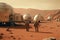 Planet Mars colonization concept. Generative AI