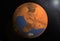 Planet Mars, with oceans, and potential life.  Elements of this image were furnished by NASA