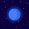 Planet Neptune. Cartoon vector illustration on the cosmic background.