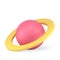 Planet with orbit Saturn Jupiter Uranus Neptune circle ring pink 3d icon realistic vector