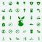 planet and plant green icon. greenpeace icons universal set for web and mobile