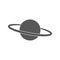 Planet ring saturn black icon on white background