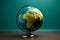 Planet safeguard. Isolated globe on green signifies dedicated Earth preservation