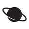 Planet Saturn with planetary ring system flat icon for astronomy apps and websites
