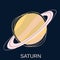 The Planet Saturn. The sixth planet from the Sun in the solar system.