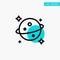 Planet, Saturn, Space turquoise highlight circle point Vector icon