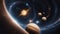 planet in space _A cosmic view of planets and galaxy in deep space. The image shows a dynamic and diverse view