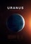 Planet Uranus. 3D illustration poster