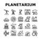 Planetarium Equipment Collection Icons Set Vector
