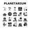 Planetarium Equipment Collection Icons Set Vector