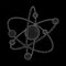 Planetary model of atom with nucleus and electrons