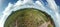 Planetoid view of Glass House Mountains National Park