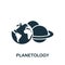 Planetology icon. Monochrome simple Bioengineering icon for templates, web design and infographics