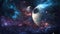 Planets and galaxy, science fiction wallpaper. Beauty of deep space.