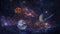 Planets and galaxy, science fiction wallpaper. Beauty of deep space.