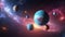 planets in outer space with stars and planets solar systems and colorful milkyway
