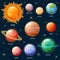 Planets of the solar system.