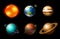 Planets in solar system. Astronomical galaxy. cosmonaut explore adventure. Space Mars and sun, earth and venus. banner