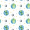 Planets of the solar system Seamless pattern. Outer Space planet Mercury Venus Earth Mars Jupiter Saturn Uranus Neptune