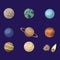 Planets in space set.