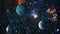 Planets, stars and galaxies in outer space showing the beauty of space exploration. Elements furnished by NASA . - Image