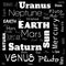 planets word cloud, word cloud use for banner, painting, motivation, web-page, website background, t-shirt & shirt printing,